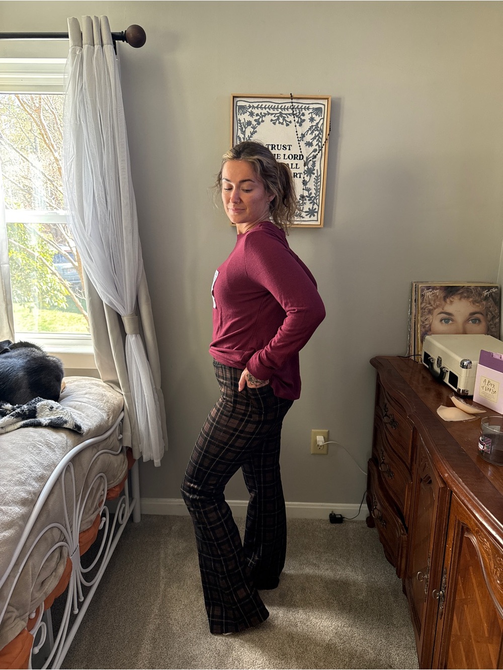 Plaid Flare Pants